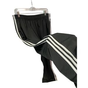 ADIDAS 3 Stripe Athletic Pants Mens Black White Large